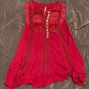 Free People sleeveless top with button detail
